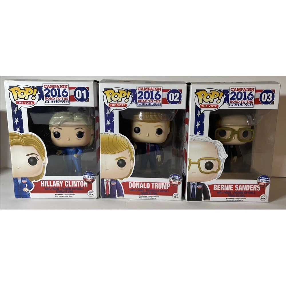 Donald, Hillary, Bernie- Funko pop action figures